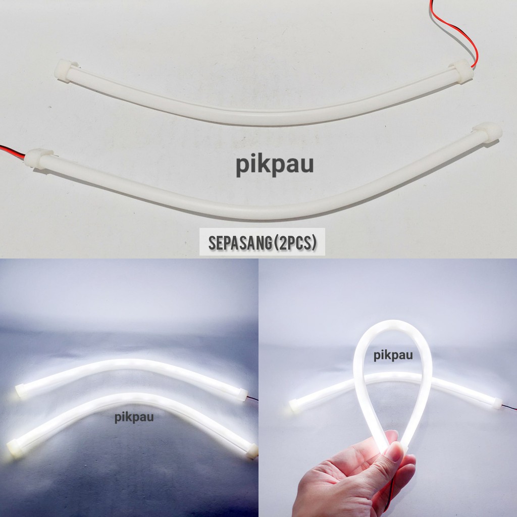SEPASANG Lampu Alis Fleksibel 30cm LED Motor