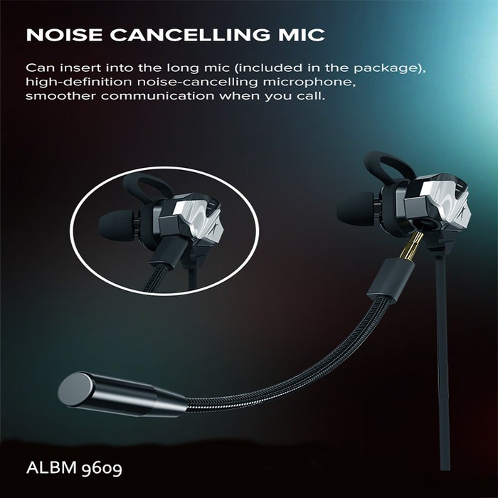 Earphone Gaming ALTEC LANSING ALBH9609 Wired Noise Cancelling-ALBH9609