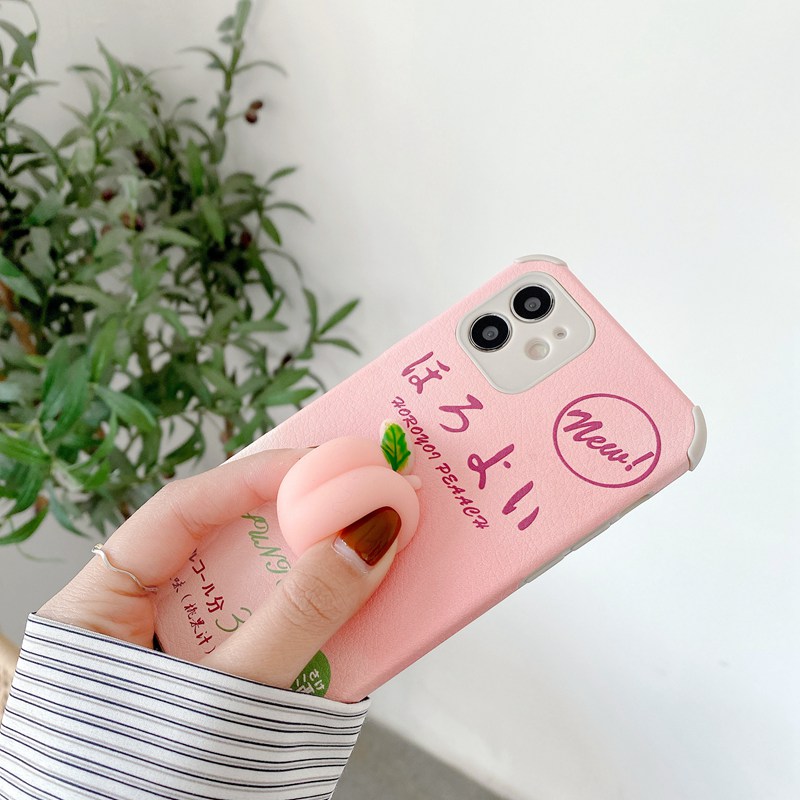 Pink Peach Doll Soft Case OPPO A9 A5 A53 A33 2020 A3S A7 A5S A12 Realme C1 F11 A91 Reno 3 5 A52 A92 F9 Pro K5 Realme XT Smile Casing VIVO Y17 Y11 Y12 Y12i Y15 V9 Y93 Y91C S1 Z1 Y20 Y20i Y20S Y12S Y19 Y50 Y30 Y30i-6