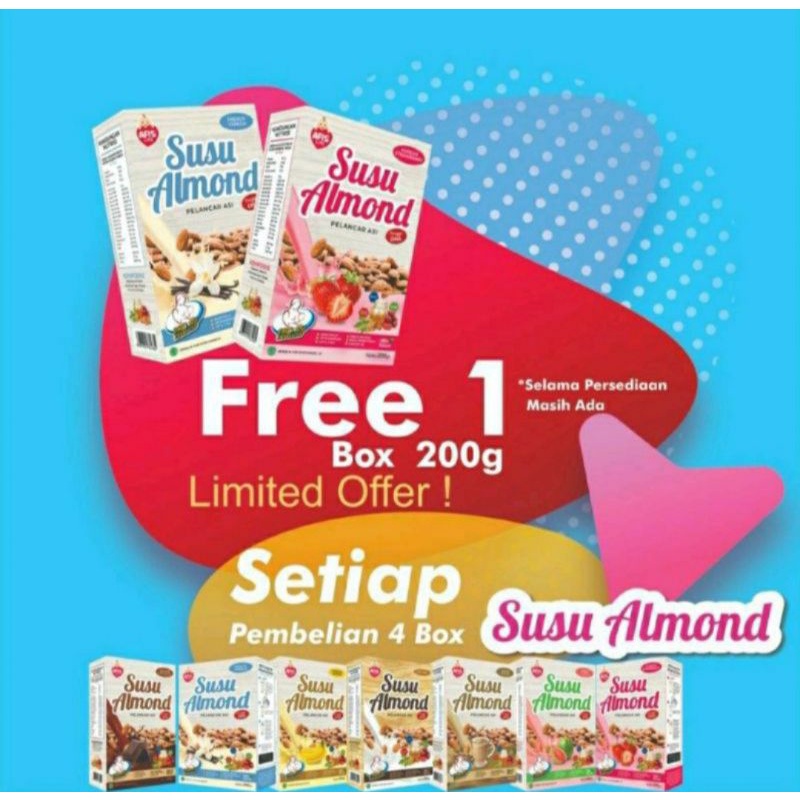 Afis Life Susu Bubuk Almond Pelancar Asi Booster 200 gr dengan Kurma Madu MamaBear