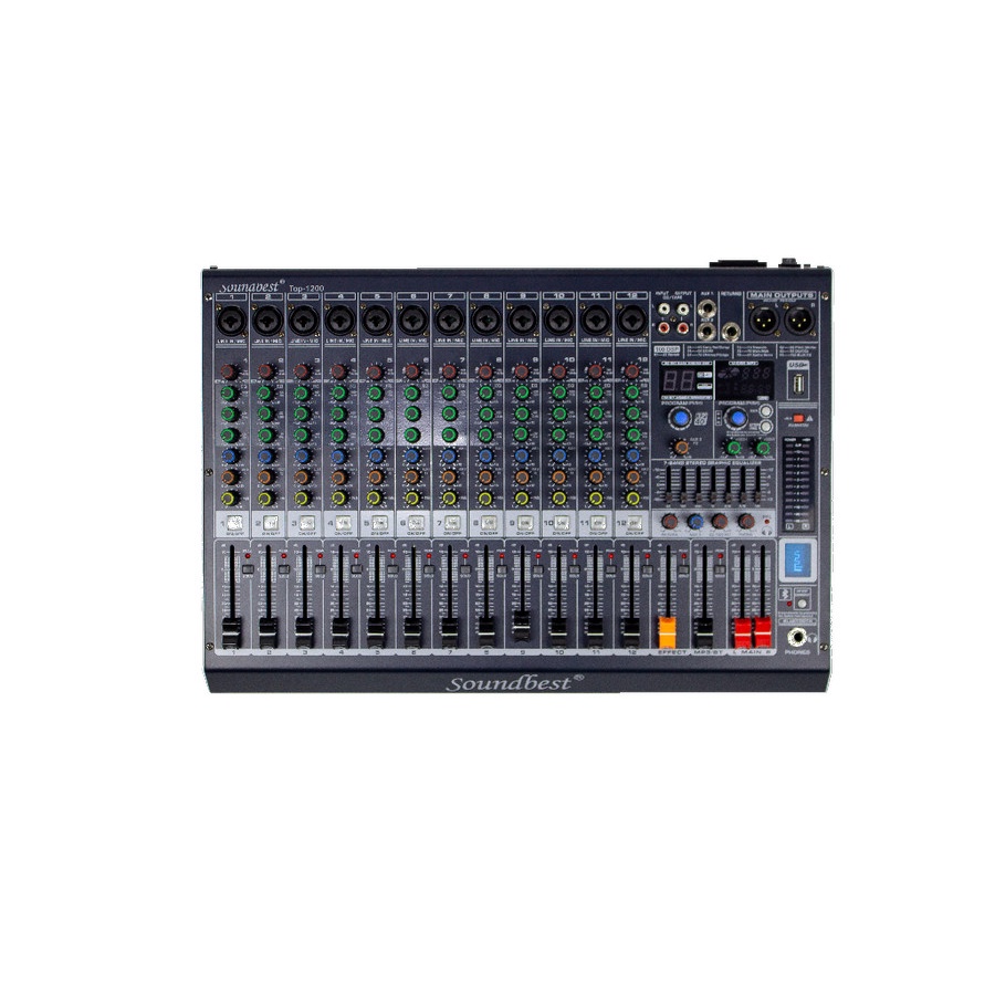 MIXER AUDIO SOUNDBEST 12 CHANNEL TOP 1200 USB BLUETOOTH