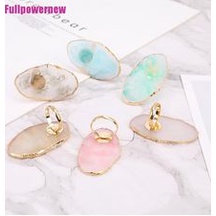 Cincin Palet Pencampur Warna Cat Kuku Bahan Resin Batu Akik Alami Untuk Alat Nail Art WARNA RANDOM