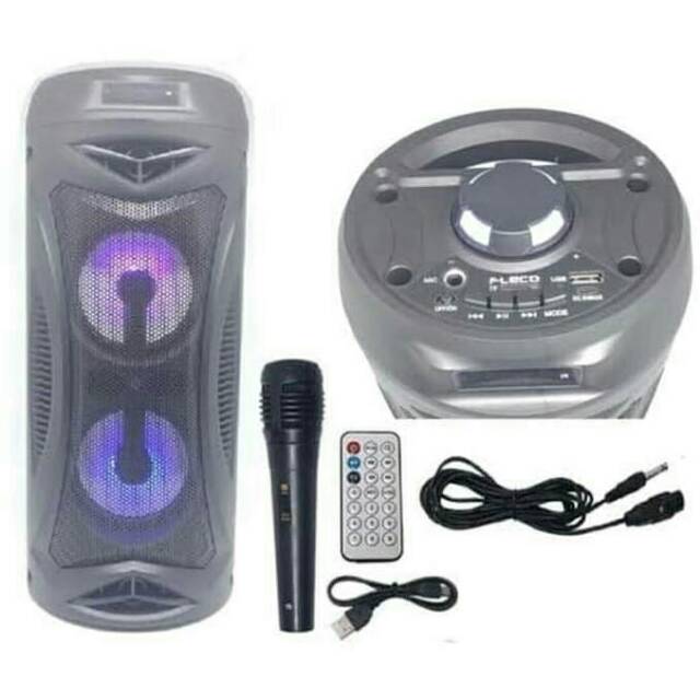 SPEAKER BLUETOOTH FLECO F2999/F8881 FREE MIC BOOMBOX KARAOKE RADIO FM/SALON AKTIF WIRELES MP3 USB