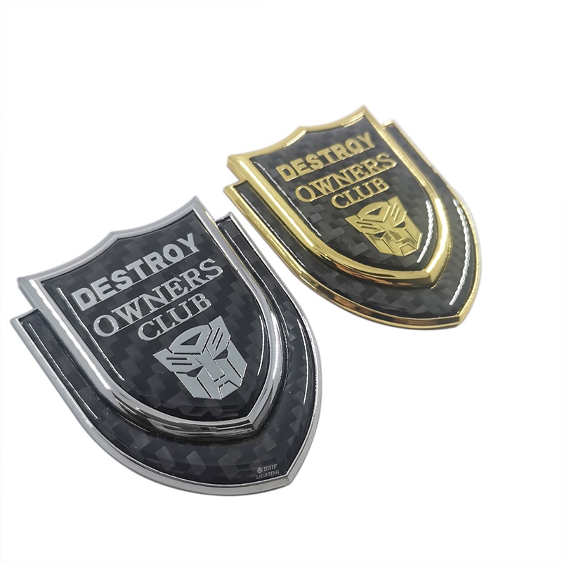 1pc Stiker Emblem Logo AUTOBOT DESTROY Owners Club Bahan Metal Carbon Fiber Untuk Dekorasi Mobil