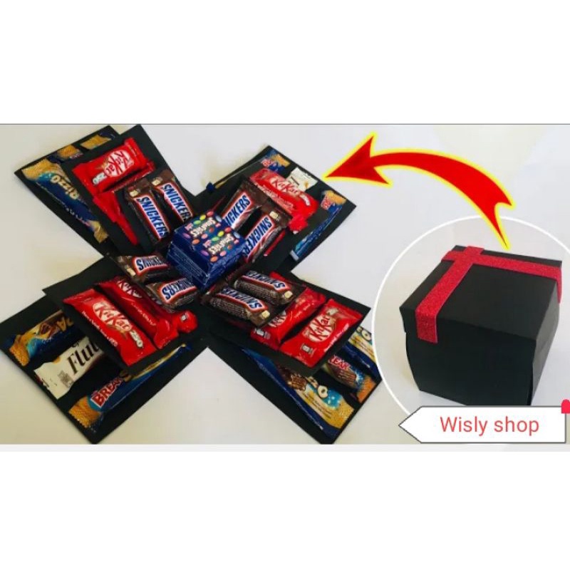 

surprise gift box for birthday, anniversary, Valentine day Chocolat and snack