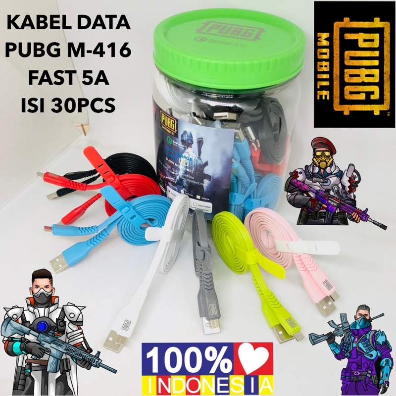 {isi 30pc} KABEL DATA GAMING TOPLES MOBILE M-416 FAST CHARGING 5A MICRO TYPE C IPXS