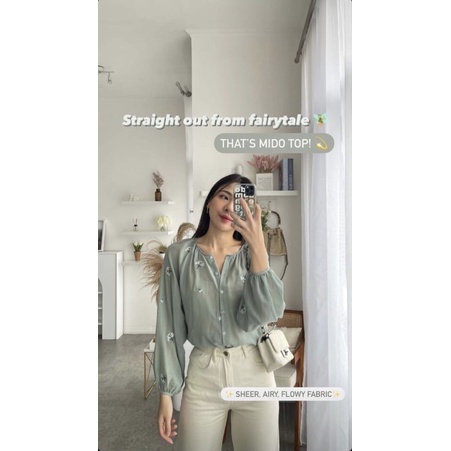 Oudre Mido top in Dark Seafoam