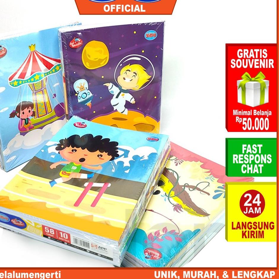 

Terjangkau - IDOLMART Buku Tulis SIDU isi 58 Lembar - 1 pack isi 10 Buku