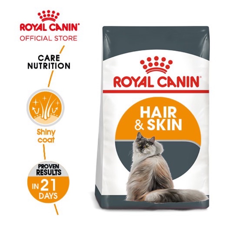 Royal Canin Hair &amp; Skin Care RC HAIR AND SKIN Makanan Kucing Dewasa Dry 400grm 400gr