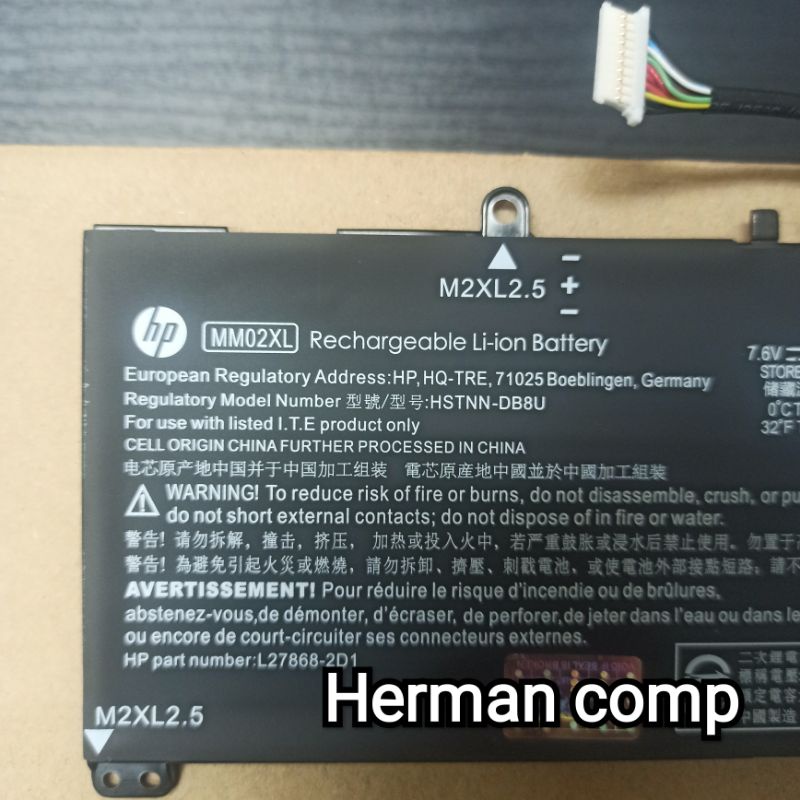 Original Baterai Hp MM02XL HSTNN-DB8U L27868-2D1