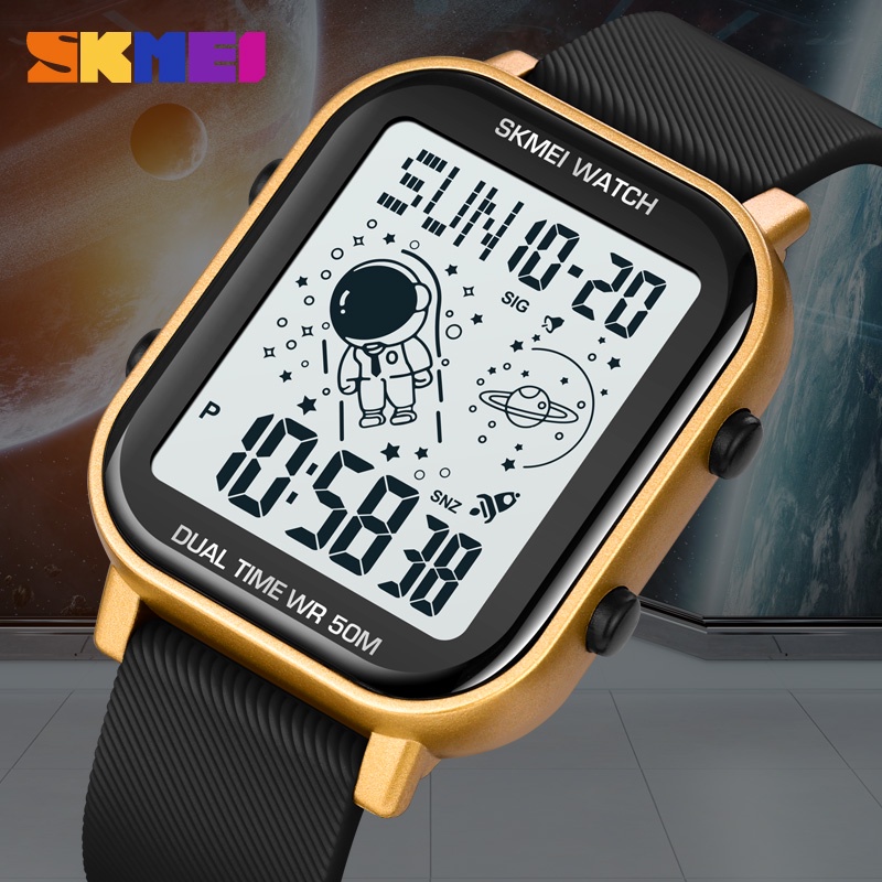 Jam Tangan Pria SKMEI Digital 1971 Astronot rubber Original water resist 5 atm