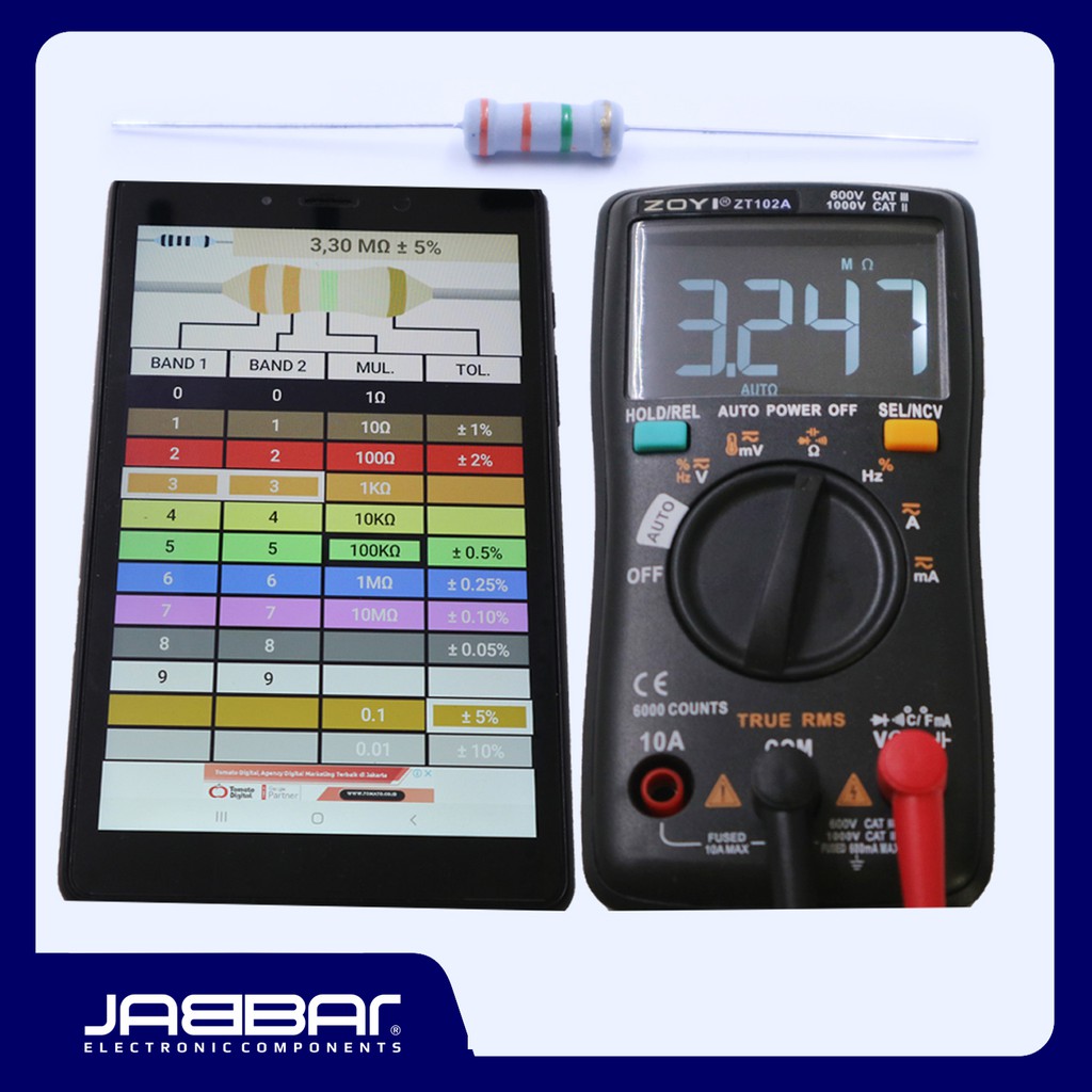 RESISTOR 3M3 OHM 1W 5% DIP (3,30M OHM) - ABU-ABU - 10PCS