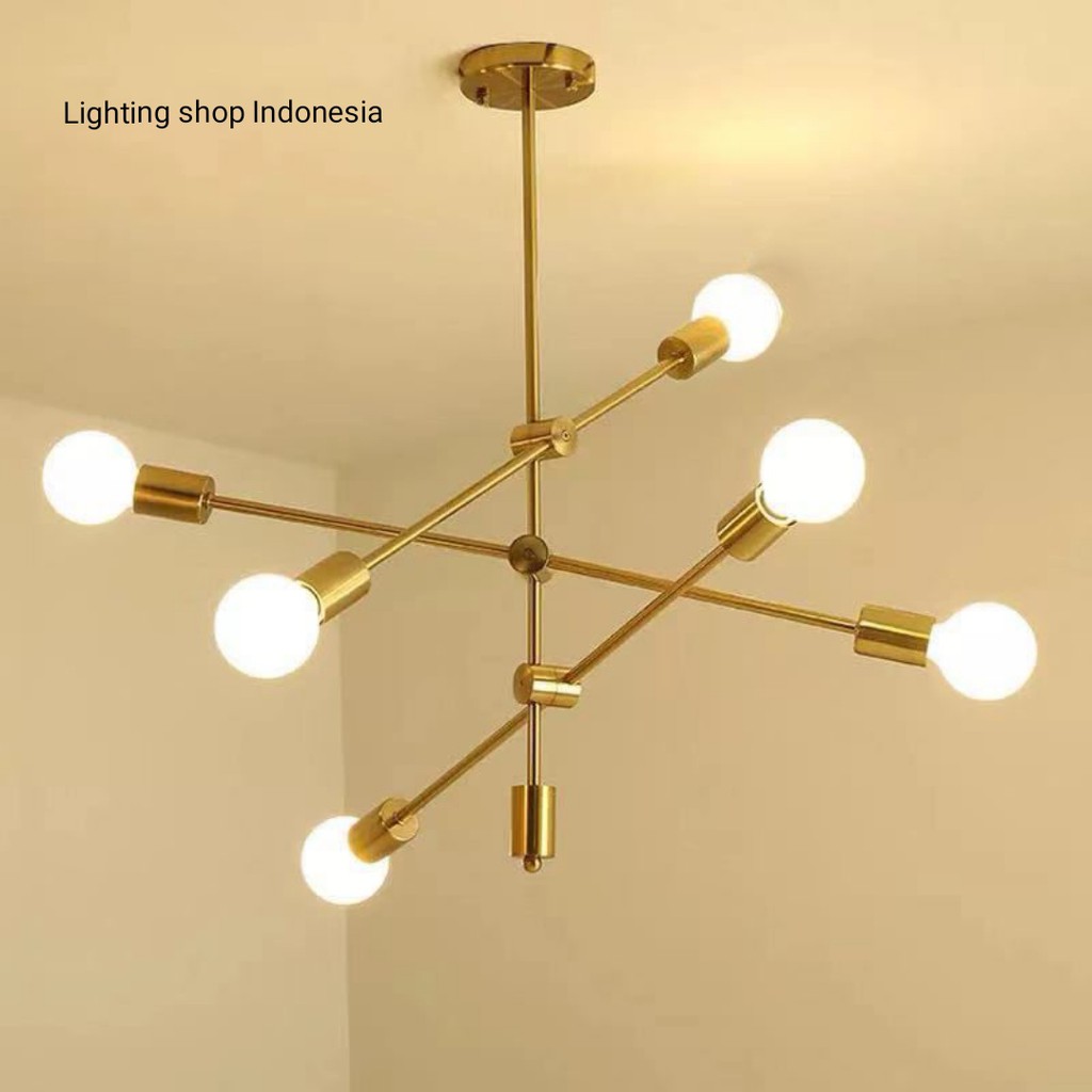 L475 6L lampu  gantung  gold modern minimalis  decor lighting 