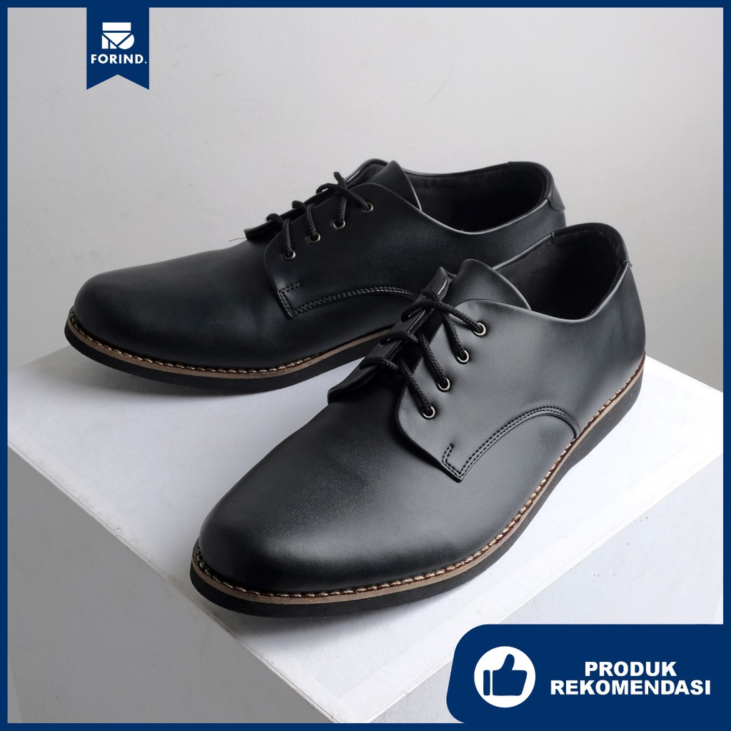 Rush Black | Sepatu Pantofel Hitam Pria Casual Kerja Cowok Kantor Pantofel Oxford Laki | Jack FORIND