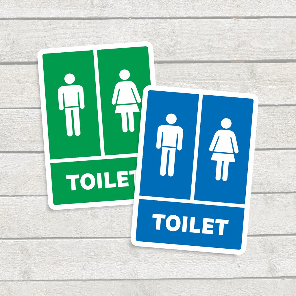 

Stiker Label Sign Vinyl Sticker Pintu Toilet Kamar Mandi 14 x 19,5 cm