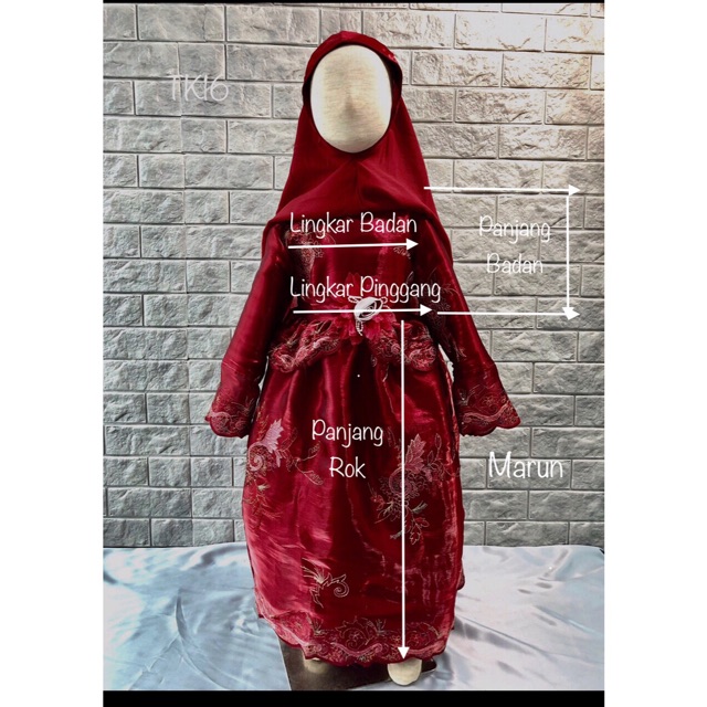 Baju Anak Perempuan Dress Gamis Anak Bordir TK 16, 1636, 1635, 1634,  1633