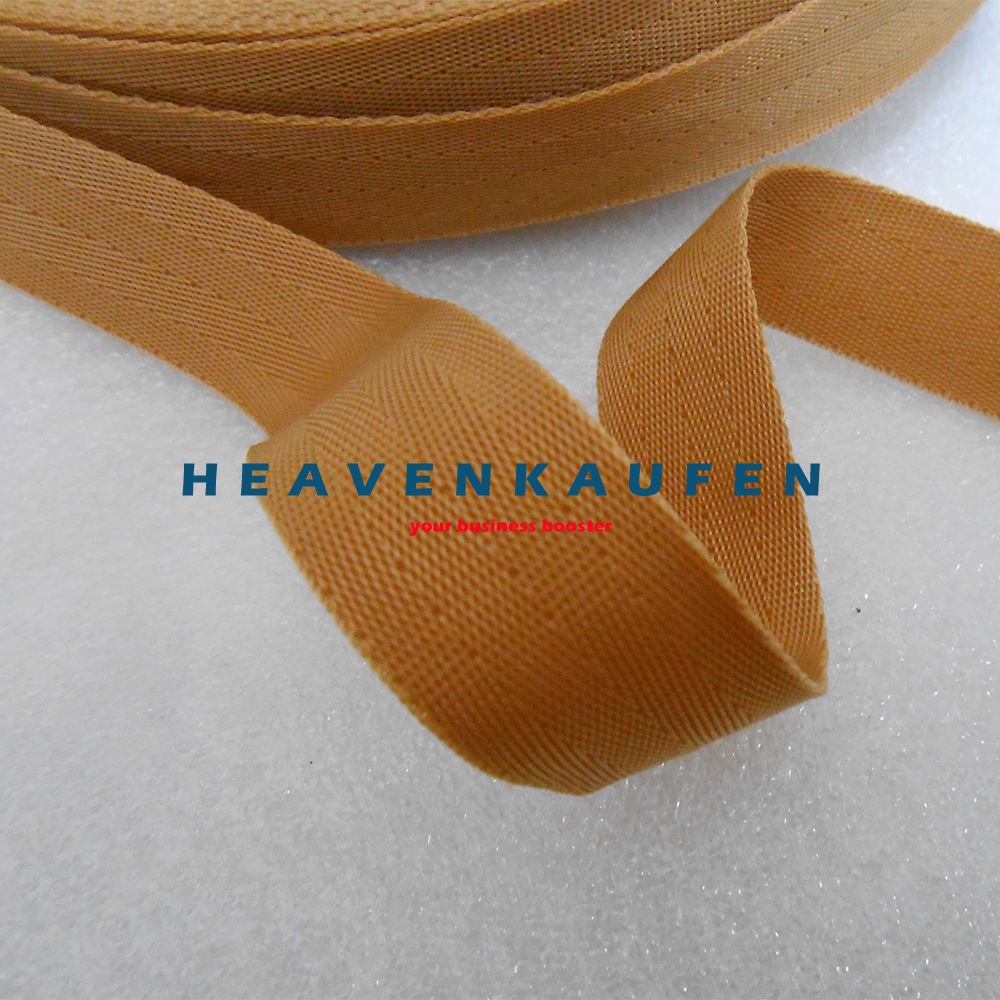 Webbing Motif Seatbelt Lebar 2,5 cm Warna Kopi Susu Murah Meteran