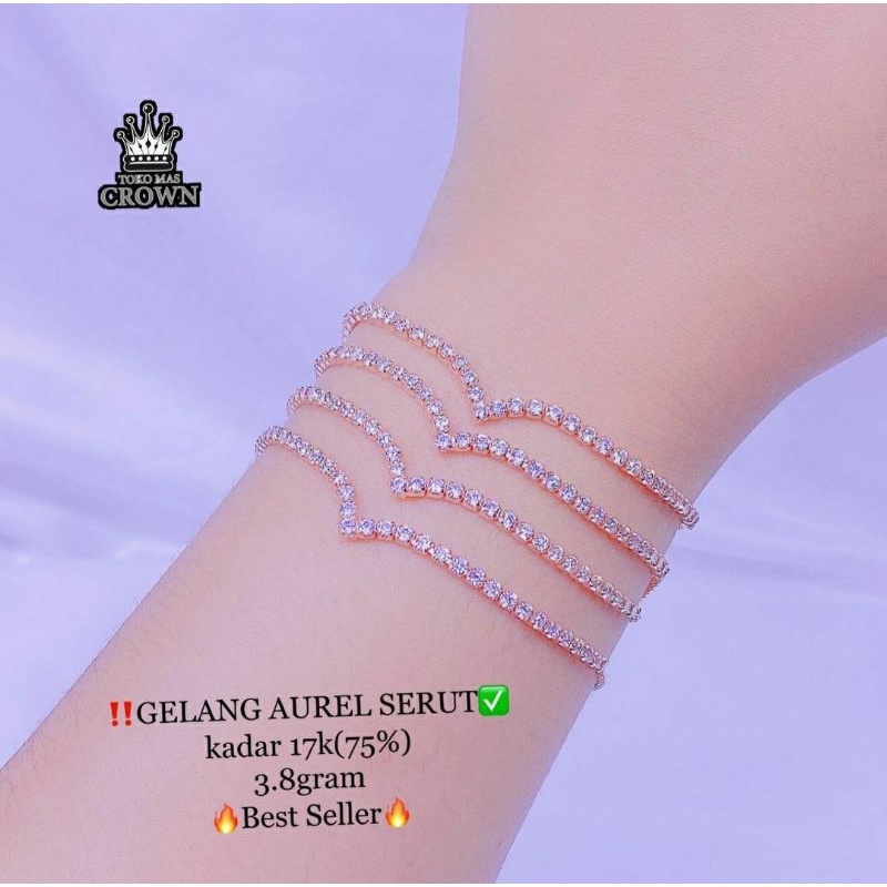 GELANG TANGAN MODEL SERUT MODEL AUREL DAN MODEL LISTERING MATA MATA EMAS ASLI