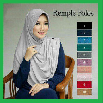 Rample Polos / Hijab Instant Remple Polos / Jilbab Bergo High Quality Hijab Diamond Georgette