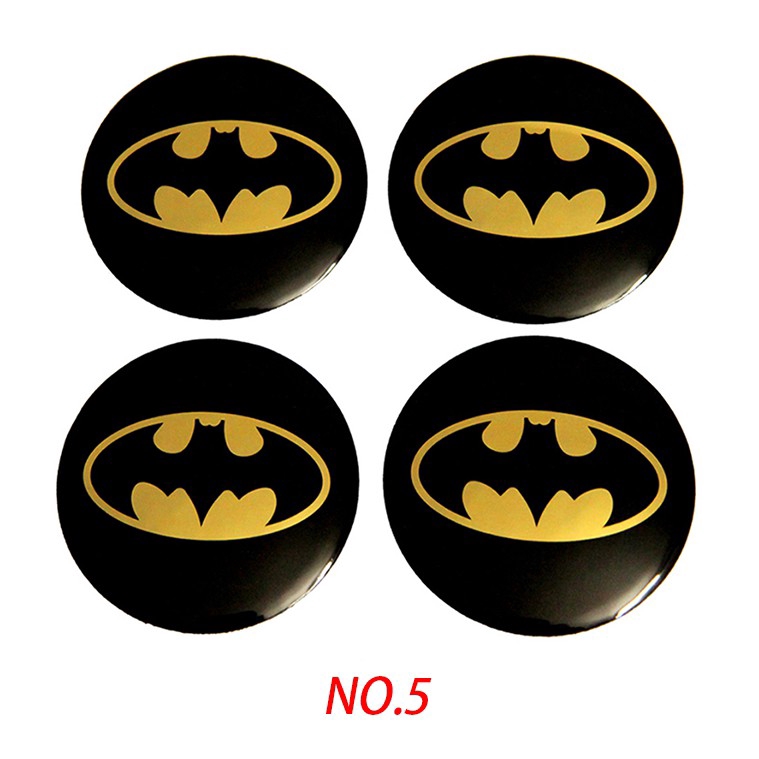 Night knight 4Pcs Stiker Emblem / Badge Bentuk Batman 56mm untuk Velg Mobil