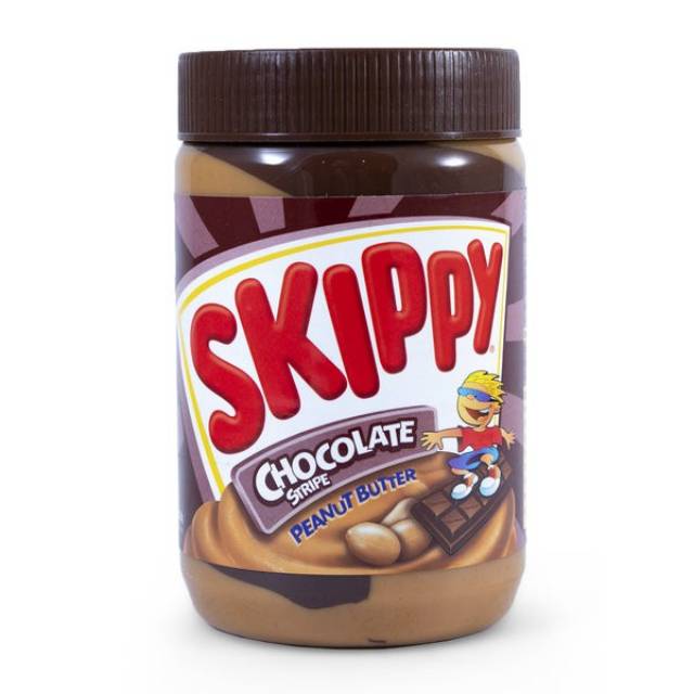 Skippy Chocolate Stripe Peanut Butter 500 gr Selai Coklat Kacang Cokelat