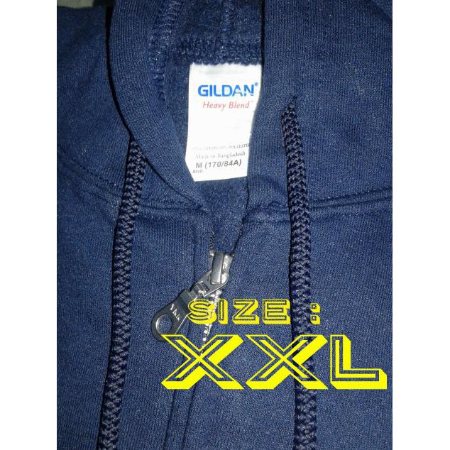Sweater Zipper Hoodie Gildan Heavy Blend Size Xxl Import Original