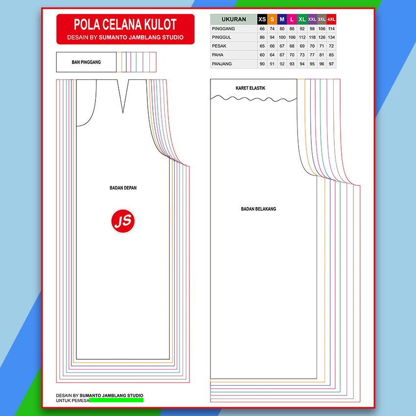 Contoh Pola Celana Kulot  Panjang Koleksi Rina