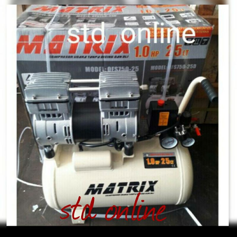 KOMPRESOR SILENT 1HP LISTRIK 25L MATRIX OFS750-25