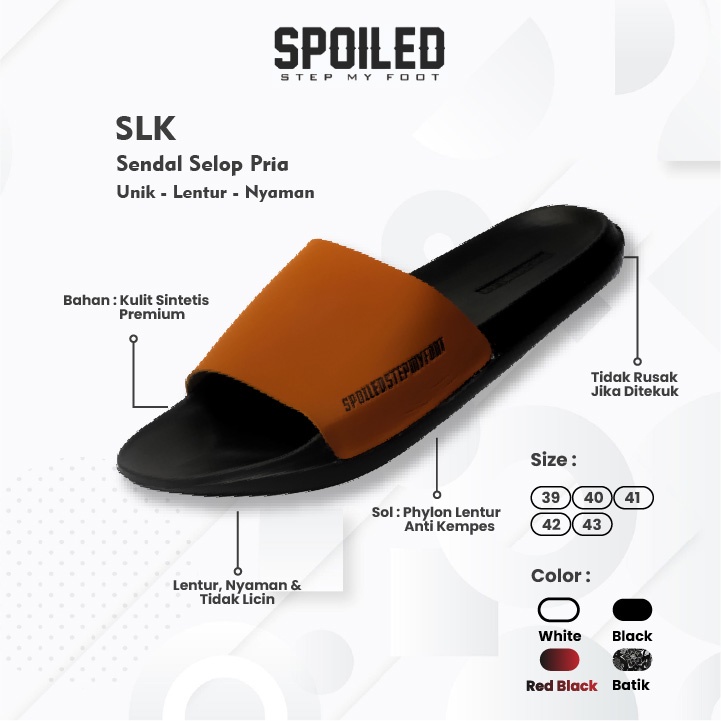 sandal slop pria spoiled mahameru shira complete selop adjustable slipper size 39 40 41 42 43 slk jp
