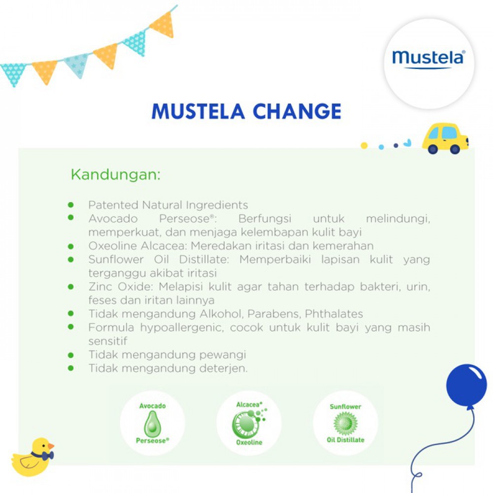 Mustela Diaper Rash Vitamin Barrier Cream 123 Krim Ruam Popok - 50ml