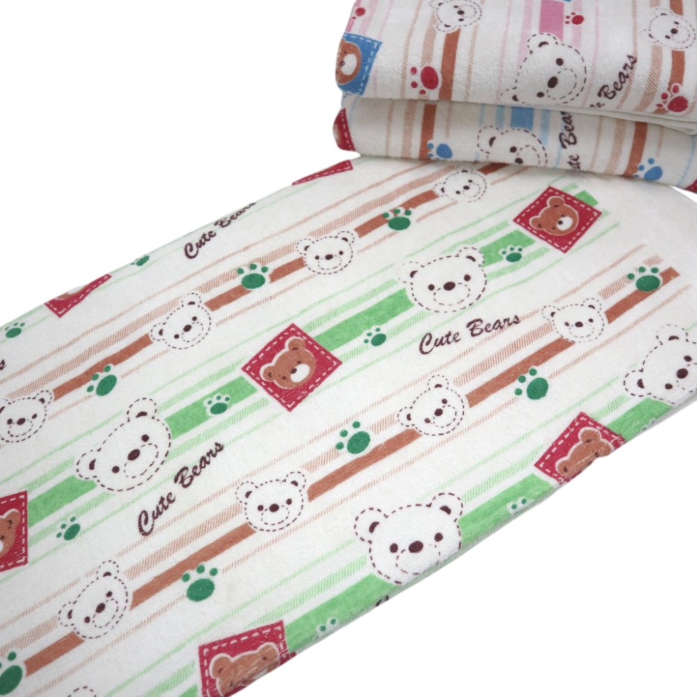 Chalmer Handuk Bayi Karakter / Baby Towel 60x120cm-Cute Bears Green