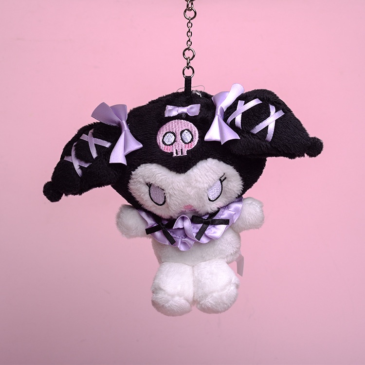 Mainan Boneka Stuffed Plush Kartun Kuromi 12cm Untuk Gantungan Tas / Hadiah