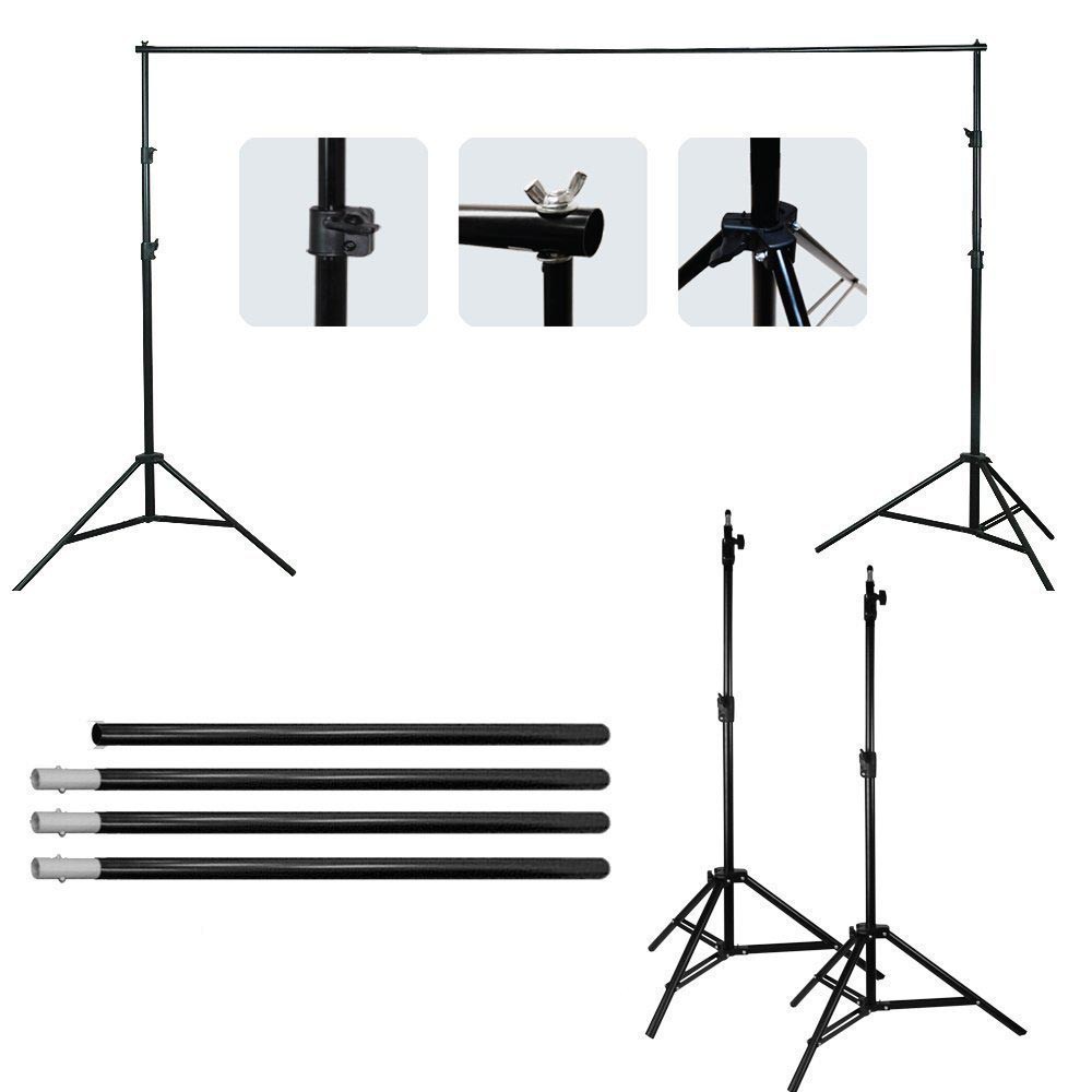 TaffSTUDIO Tripod T-Shaped Bracket Stand Backdrop Foto Studio Background Frame 280 x 300 cm