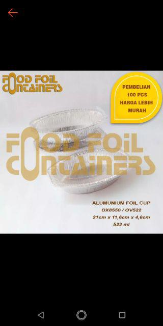 Alumunium Foil Cup Ox 8550 Tanpa Tutup