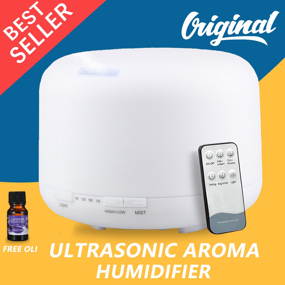 Ultrasonic Aroma Diffuser Humidifier Air Purifier 7 Color LED 500ML+Free Oil