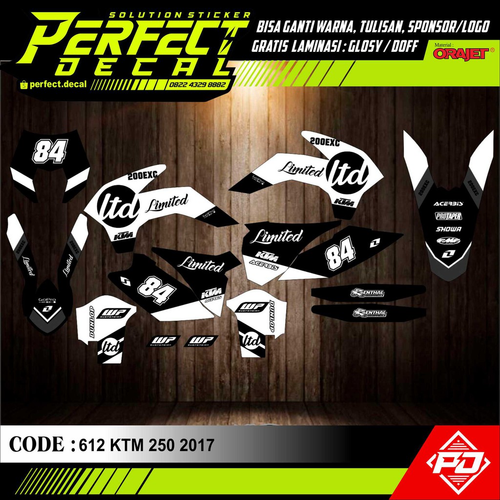 Decal Stiker Motor KTM 85 / KTM 85 SX / KTM 85 SIXDAY Full Body Sticker Custom Variasi