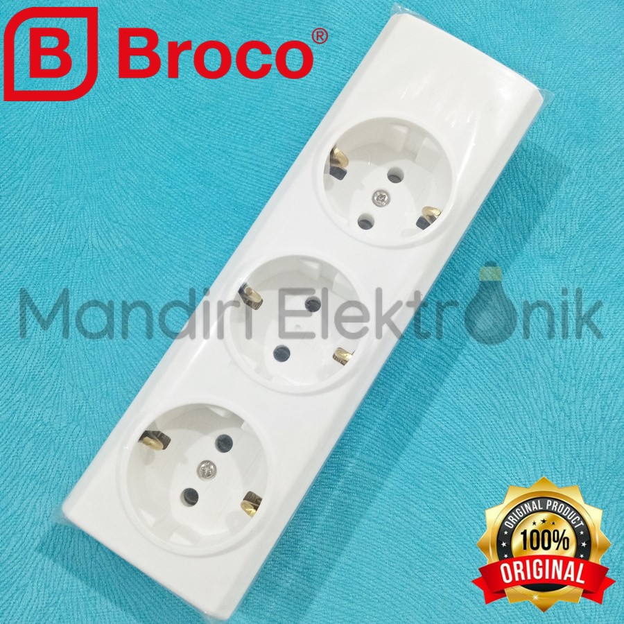 Stopkontak Broco 3 Lubang 15330 - Stop Kontak Broco Arde 3 Lubang 15330