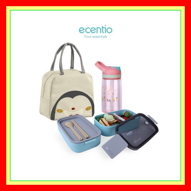 Ibex Kids Lunch Box Bento Box Tempat Bekal Makan Anak Sekolah Rantang  Ecentio 2 Susun Lunch Box Set