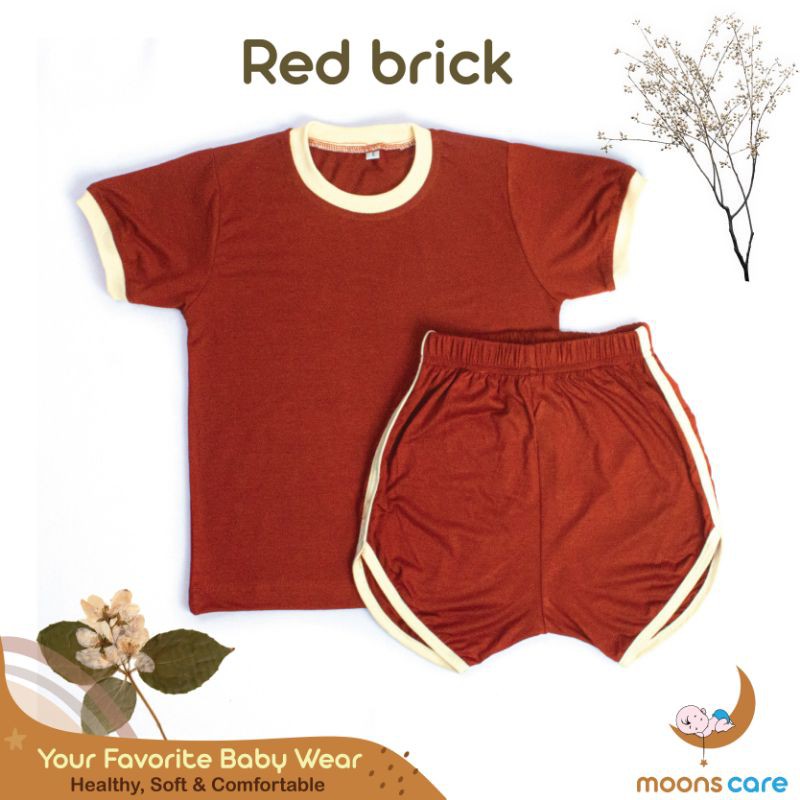 STELAN MOONS POLOS RETRO SET KID COTTON CABDY/Baju bayi polos, stelan polos retro unisex