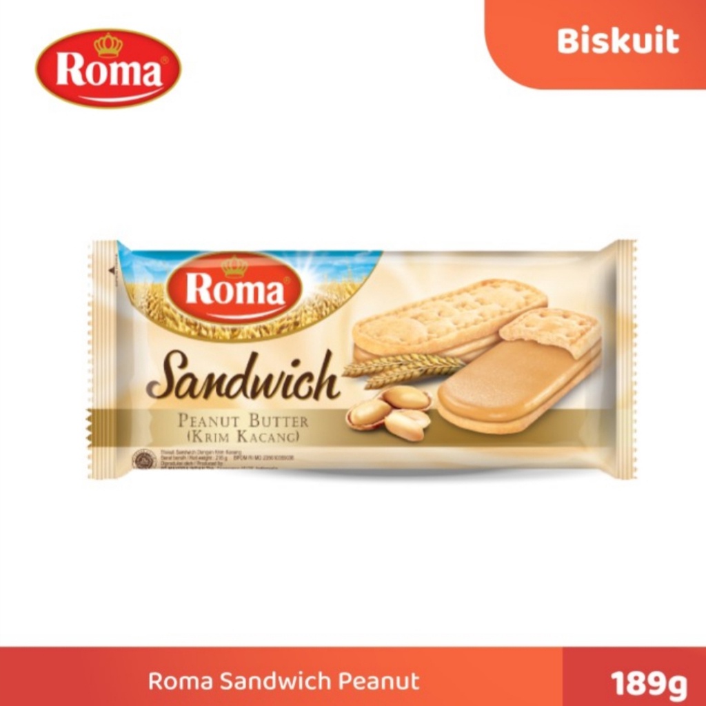 

Biskuit Roma Sandwich Peanut 189 gr BISKUIT KACANG