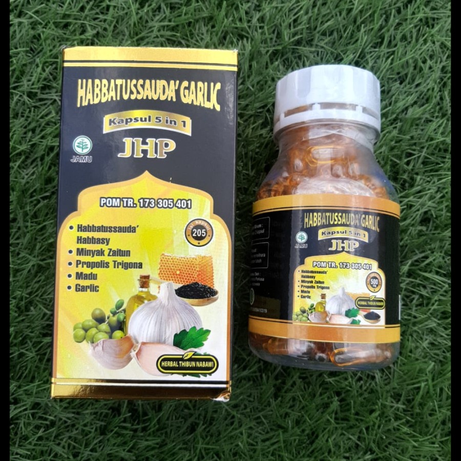 Habbatussauda  Oil JHP 205 Kapsul 5 In 1 Trigona Garlic Oil Madu Propolis