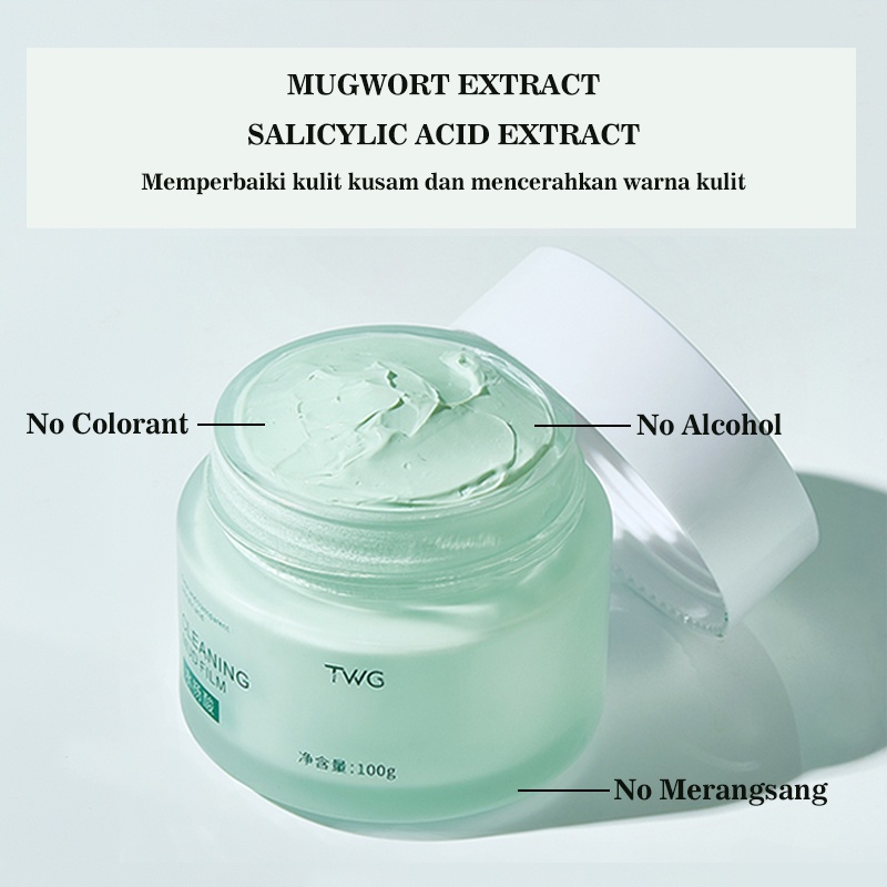 【Ready Stock】TWG-Mugwort Mask Salicylic Acid Anti Pores &amp; Acne Clay Mask 100g