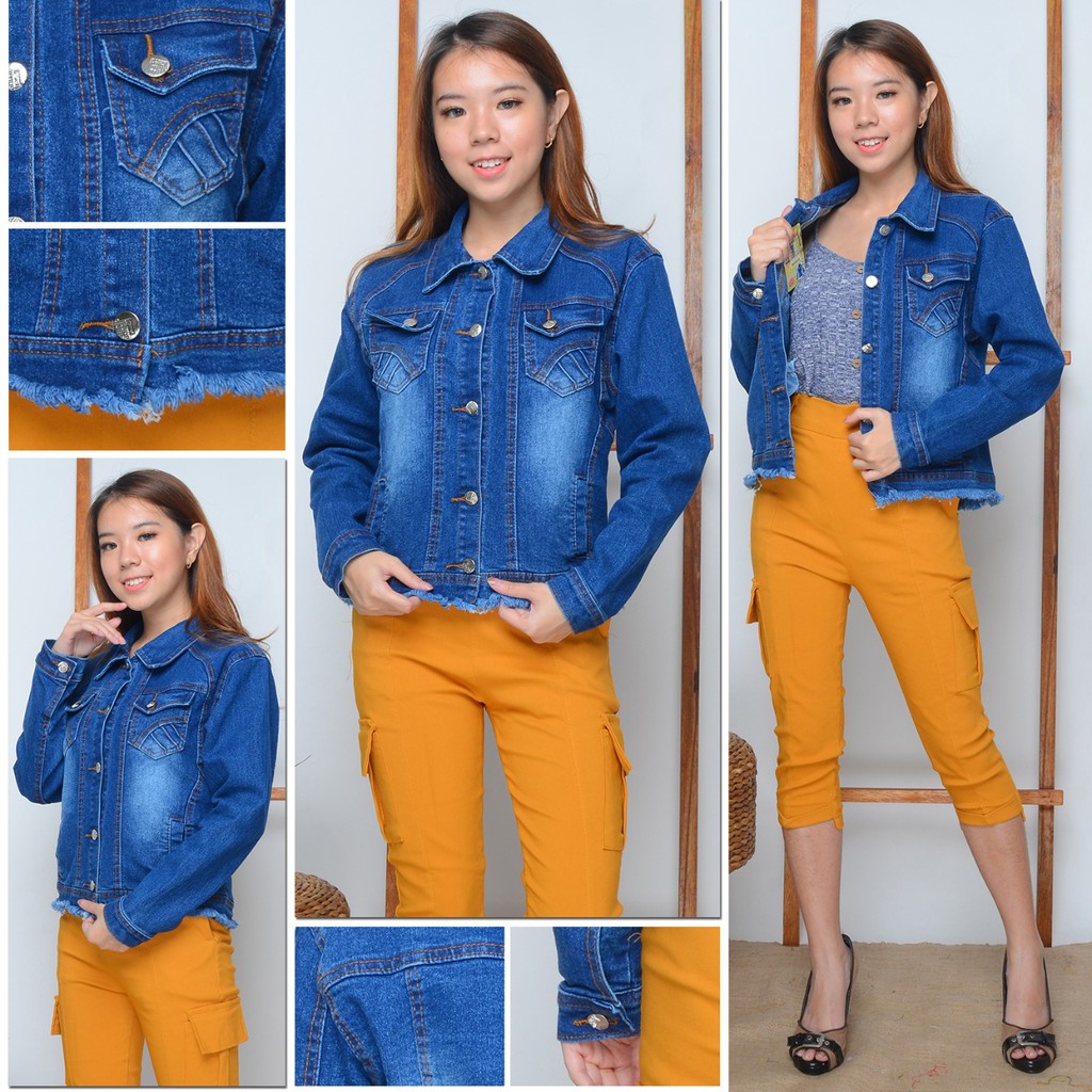 MC girl Jaket Jeans Rawis Wanita / Jaket Jeans Rumbai Cewe / Jaket Jeans Korea Cewek