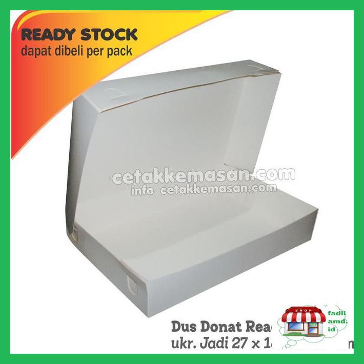 

8Y89Yr7- Box Donat Polos 27 X 18,5 X 5,5 Cm Foodgrade 1 Pack Isi 18 Pcs Wwqr44-