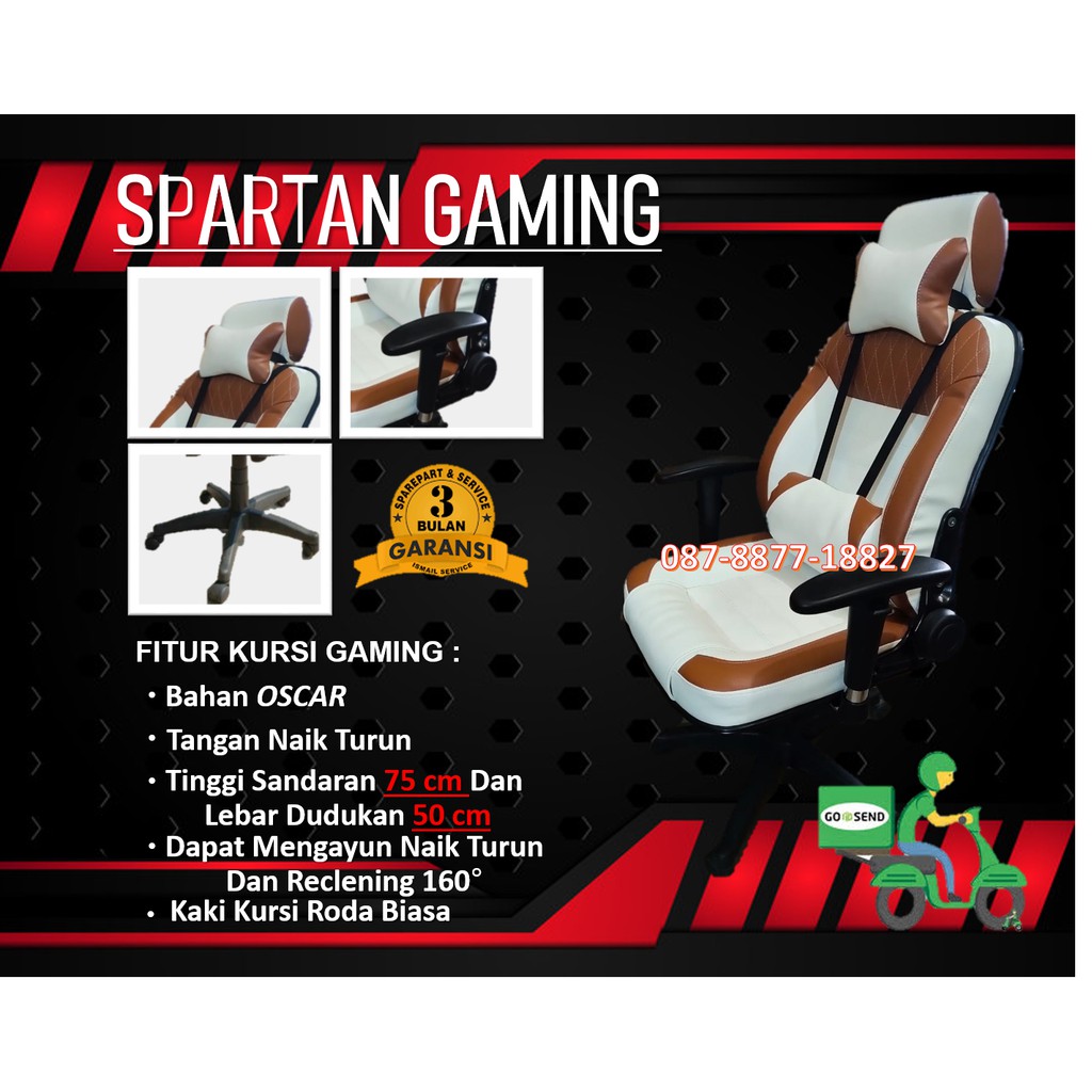 Pabrik Gudang Kursi, Jok, Bangku Spartan Gaming Terlaris 2020 Putih cream