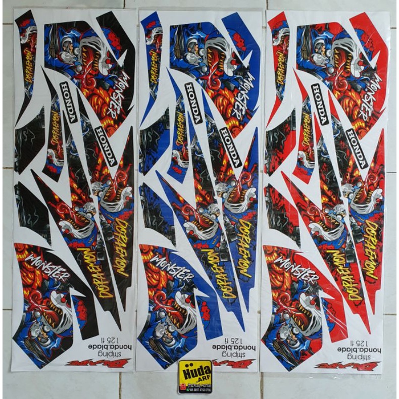 STRIPING HONDA BLADE NEW STICKER NEW BLADE VARIASI HONDA BLADE NEW BLADE 125 "DORAEMON ZOMBIE"