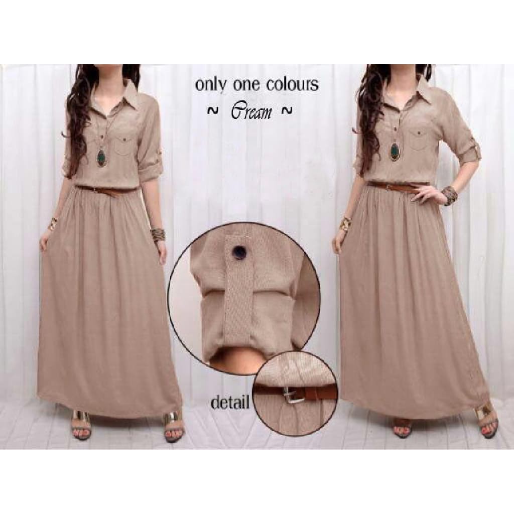 SMARTDN Limited Gamis simpel azila coksu maxi baju remaja kuliah santai murah azi At