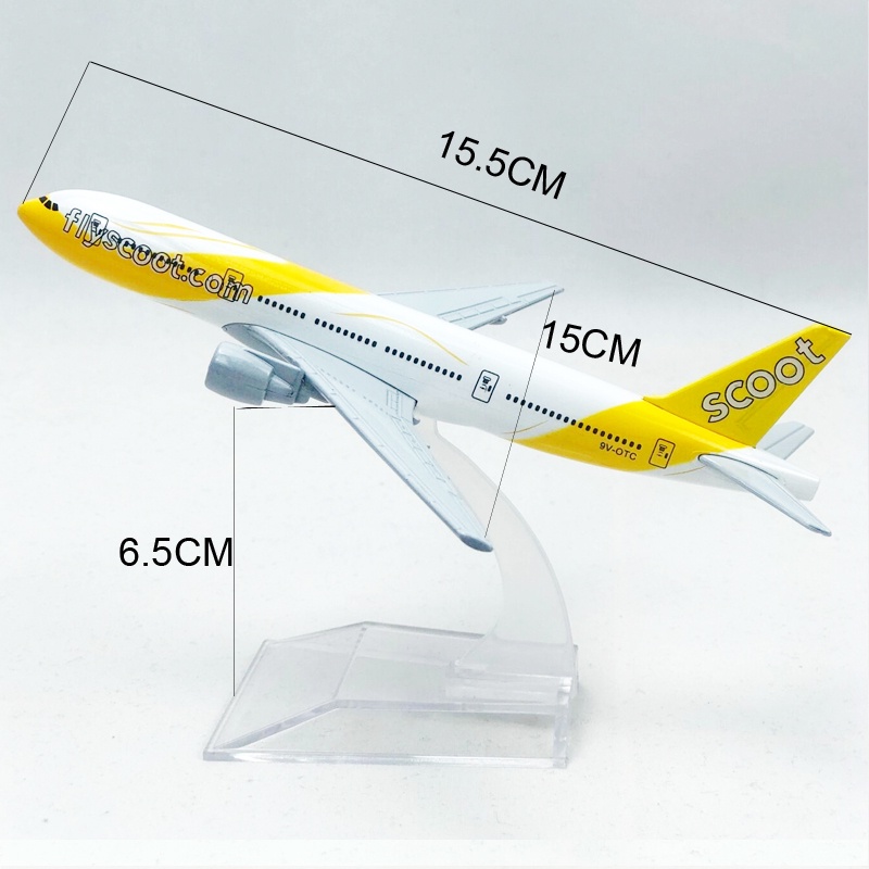 Scoot Airways 777 Model Pesawat Singapura Diecast Alloy 16CM Dengan Landing Gear Untuk Suvenir