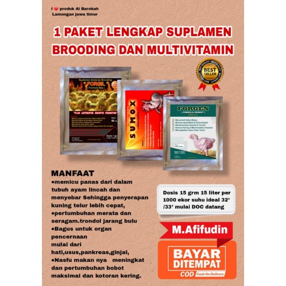 VITAMIN AYAM FORMULA Paket Vitamin Ayam Broiler Lengkap untuk 1000 Ekor dari DOC hingga Panen ] VITA