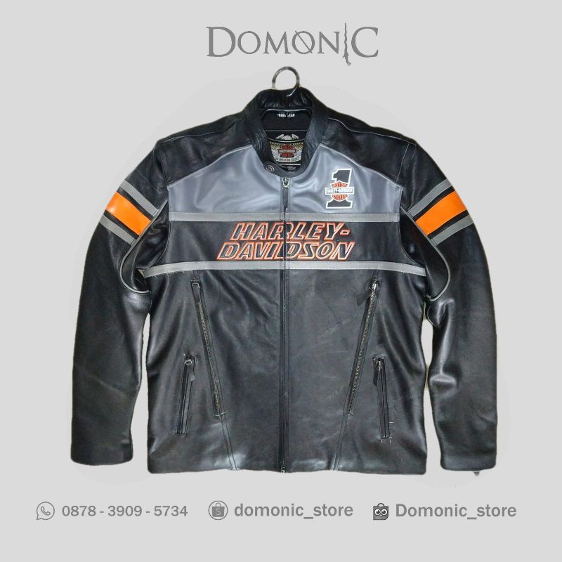 JAKET HARLEY DAVIDSON JAKET KULIT SAPI ASLI SERANGKEN BRAZIL JAKET MOTOR FASHION PRIA MENS LEATHER C